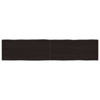 Piano Tavolo Marrone Scuro 180x40x(2-4)cm Rovere Non Trattato
