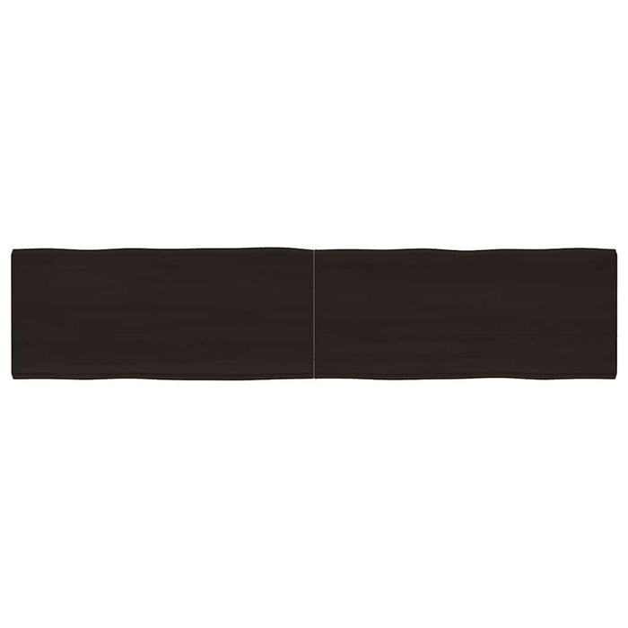 Piano Tavolo Marrone Scuro 180x40x(2-4)cm Rovere Non Trattato