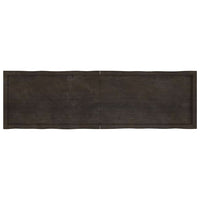 Piano Tavolo Marrone Scuro 180x50x(2-4) cm Rovere Non Trattato 364042