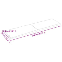 vidaXL Piano Tavolo Marrone Scuro 180x50x(2-4) cm Rovere Non Trattato