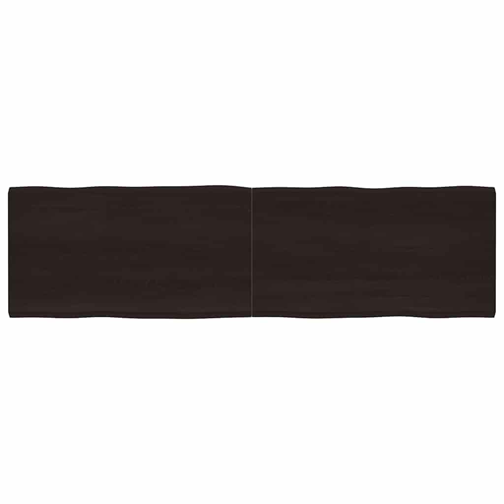 Piano Tavolo Marrone Scuro 220x60x(2-4)cm Rovere Non Trattato