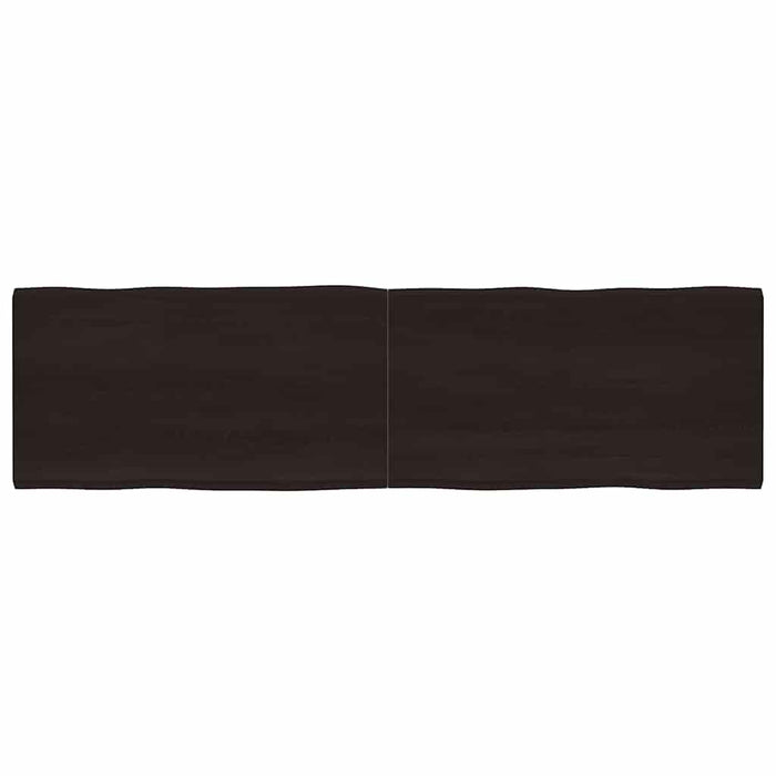 Piano Tavolo Marrone Scuro 220x60x(2-4)cm Rovere Non Trattato