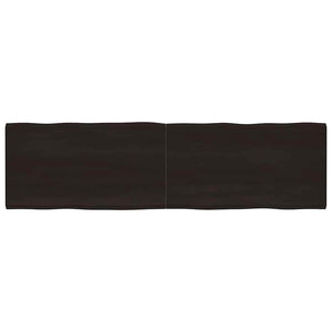 Piano Tavolo Marrone Scuro 220x60x(2-6)cm Rovere Non Trattato