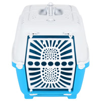 Trasportino per Animali Bianco e Blu 48x31,5x33cm Polipropilene 172216