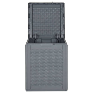 Baule portaoggetti per mobili da giardino grigio PP rattan 90 l 02_0013092