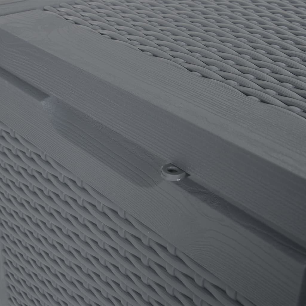 Baule portaoggetti per mobili da giardino grigio PP rattan 90 l 02_0013092