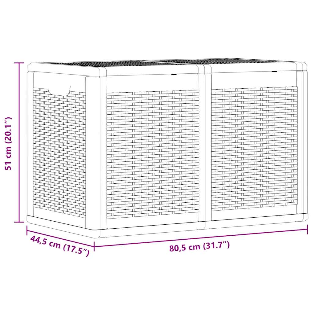 Contenitore da Giardino Grigio in Rattan PP 180 L 364060