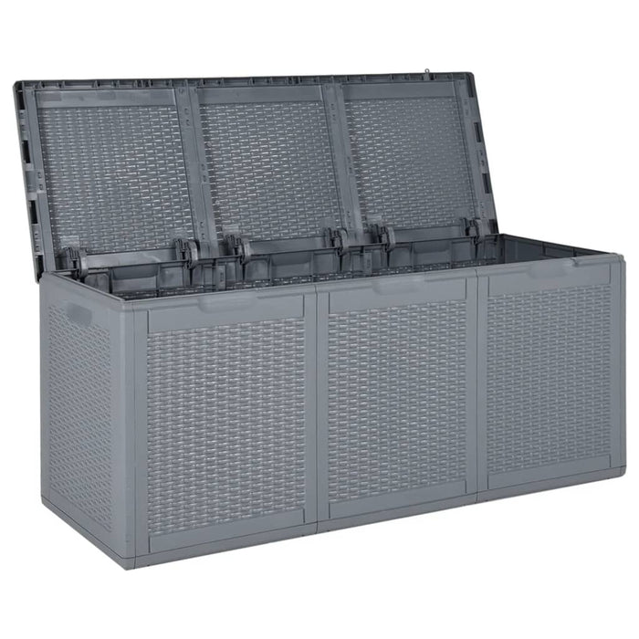 Cassapanca da giardino con contenitore grigio PP rattan 270 litri 02_0013091