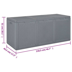 Cassapanca da giardino con contenitore grigio PP rattan 270 litri 02_0013091