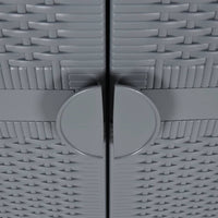 Armadio da Giardino Grigio 65x45x172 cm in Rattan PP 364063