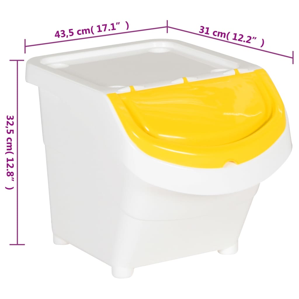 Contenitori impilabili con coperchio 3 pezzi bianco PP 78 l 02_0006114