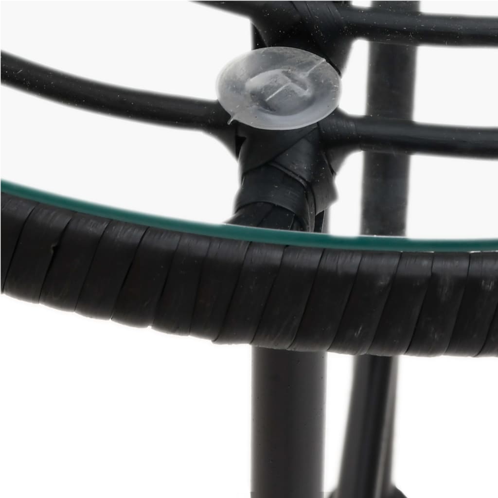 Set da Pranzo da Giardino 3 pz Nero in Polyrattan 3157830