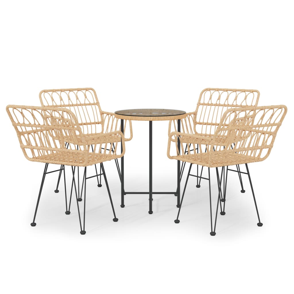 Set da Pranzo da Giardino 5 pz in Polyrattan 3157837
