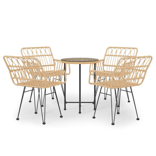 Set da Pranzo da Giardino 5 pz in Polyrattan 3157837
