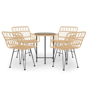 Set da Pranzo da Giardino 5 pz in Polyrattan 3157837