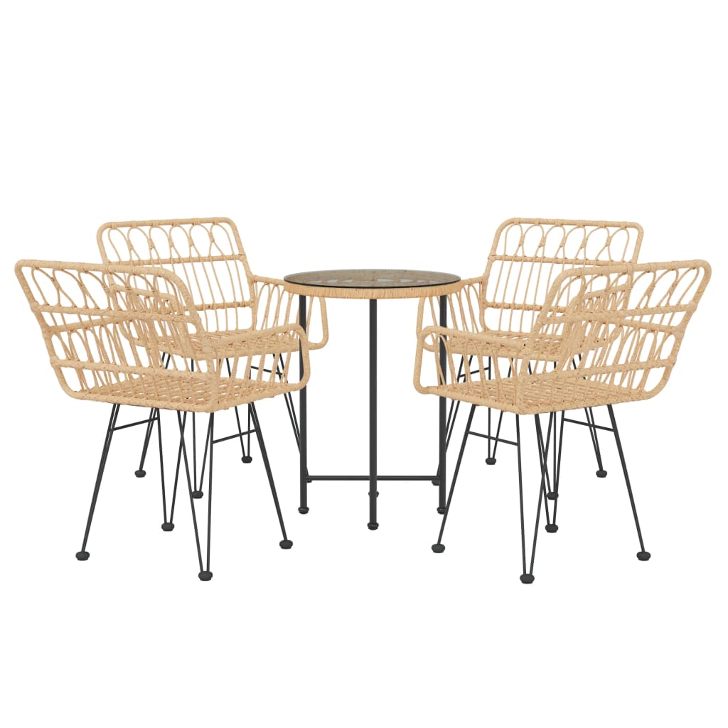 Set da Pranzo da Giardino 5 pz in Polyrattan 3157837