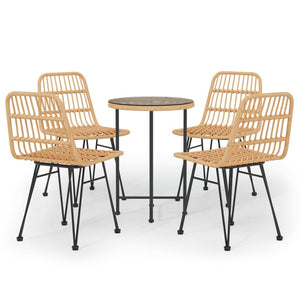 Set da Pranzo da Giardino 5 pz in Polyrattan 3157839