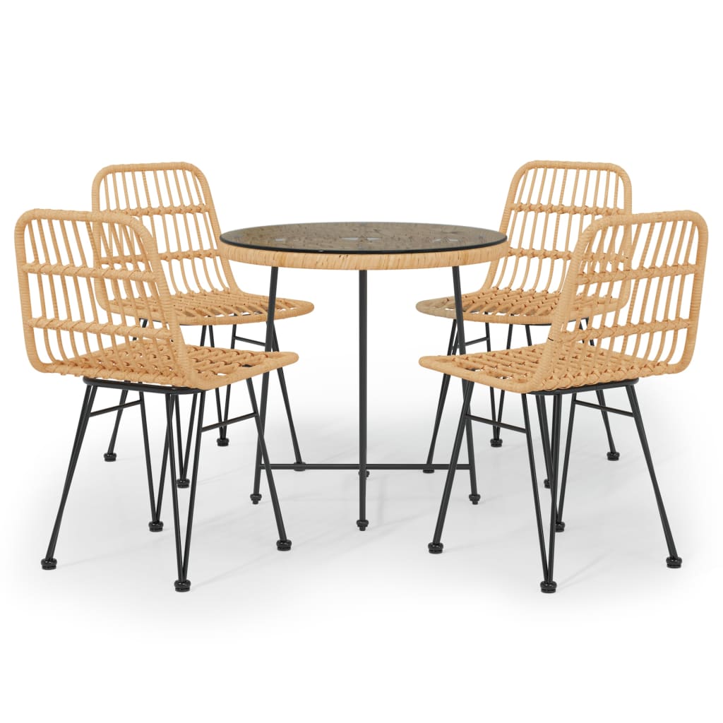 Set da Pranzo da Giardino 5 pz in Polyrattan cod mxl 44471