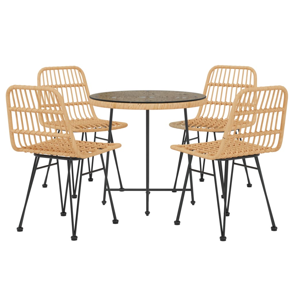Set da Pranzo da Giardino 5 pz in Polyrattan cod mxl 44471