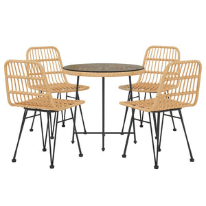 Set da Pranzo da Giardino 5 pz in Polyrattan cod mxl 44471