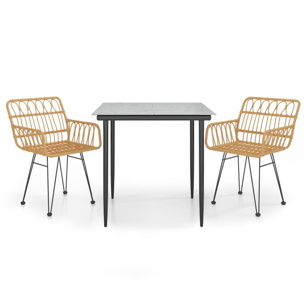 Set da Pranzo da Giardino 3 pz in Polyrattan cod mxl 35471