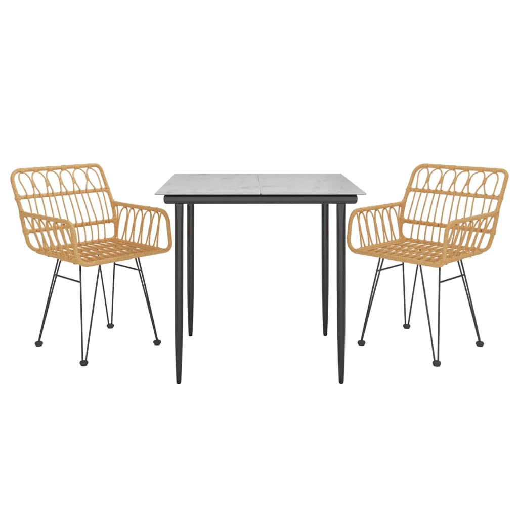 Set da Pranzo da Giardino 3 pz in Polyrattan cod mxl 35471