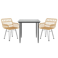 Set da Pranzo da Giardino 3 pz in Polyrattan cod mxl 35471