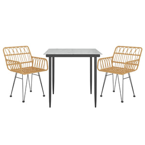 Set da Pranzo da Giardino 3 pz in Polyrattan cod mxl 35471