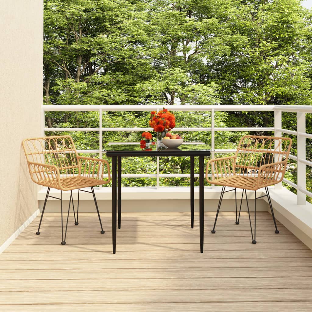Set da Pranzo da Giardino 3 pz in Polyrattan cod mxl 35471