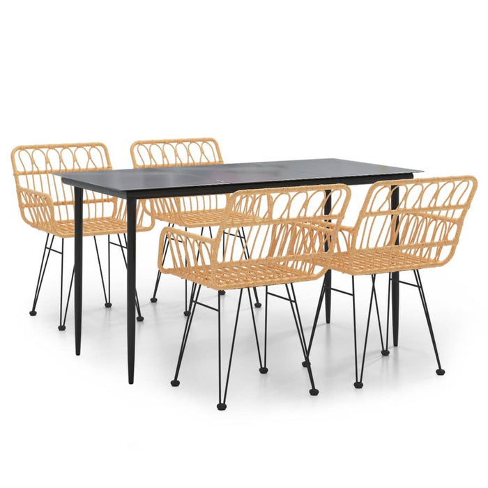 Set da Pranzo da Giardino 5 pz in Polyrattan cod mxl 35508