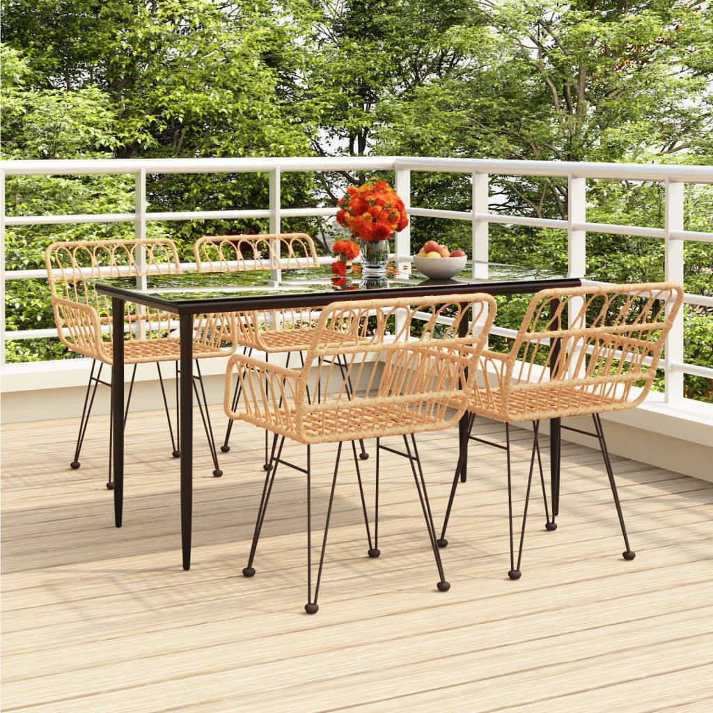 Set da Pranzo da Giardino 5 pz in Polyrattan cod mxl 35508