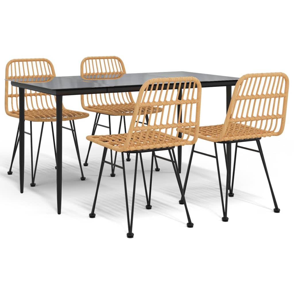 Set da Pranzo da Giardino 5 pz in Polyrattan cod mxl 35758