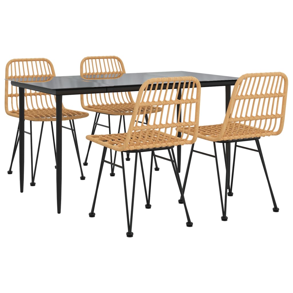 Set da Pranzo da Giardino 5 pz in Polyrattan cod mxl 35758