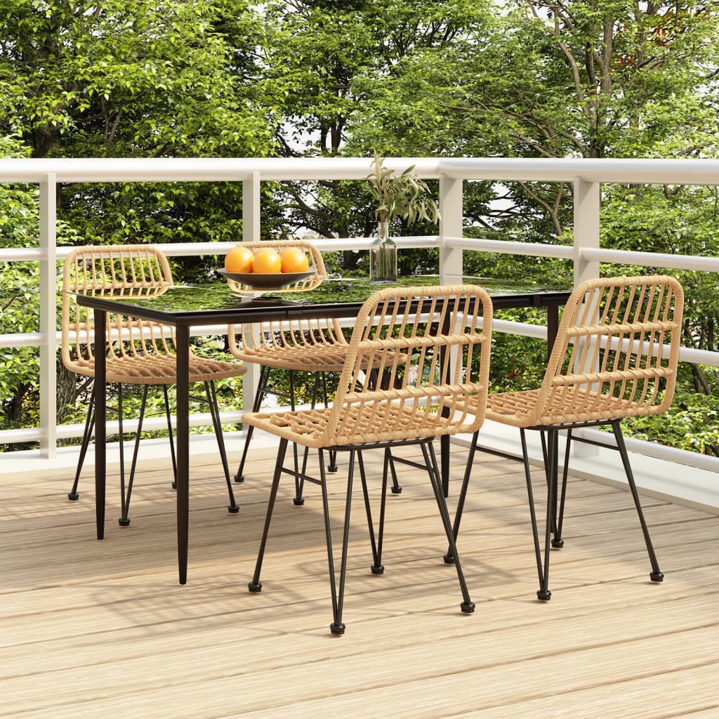 Set da Pranzo da Giardino 5 pz in Polyrattan cod mxl 35758