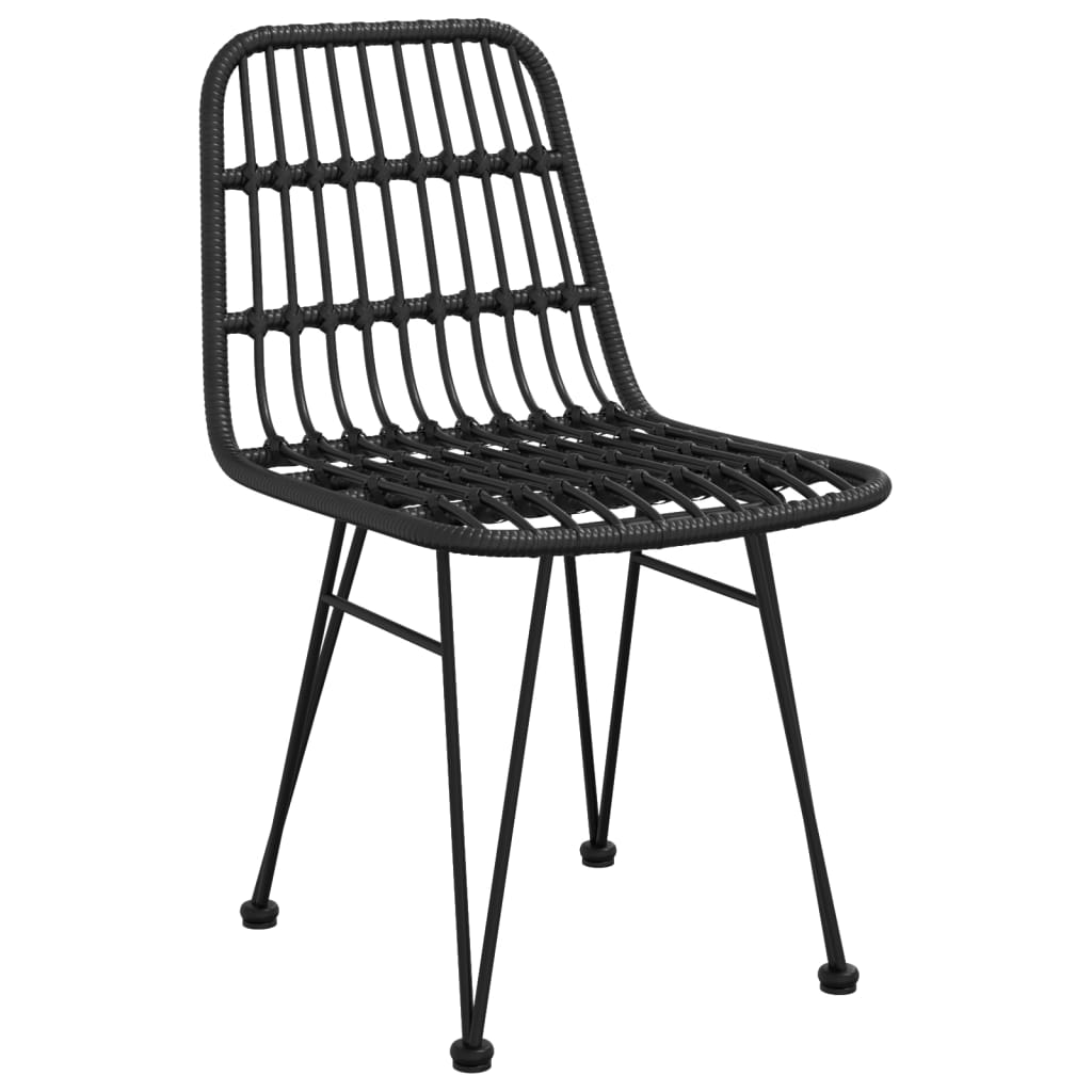 Set da Pranzo da Giardino 5 pz Nero in Polyrattan cod mxl 35586