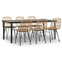 Set da Pranzo da Giardino 7 pz in Polyrattan cod mxl 35593