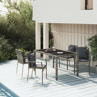 Set da Pranzo da Giardino 5 pz con Cuscini in Polyrattan Grigio 3157959