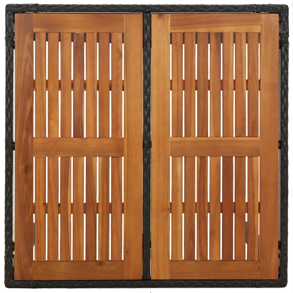 Set da Pranzo da Giardino 3 pz con Cuscini Nero in Polyrattan 3157963