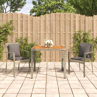 Set da Pranzo da Giardino 3 pz con Cuscini in Polyrattan Grigiocod mxl 100419