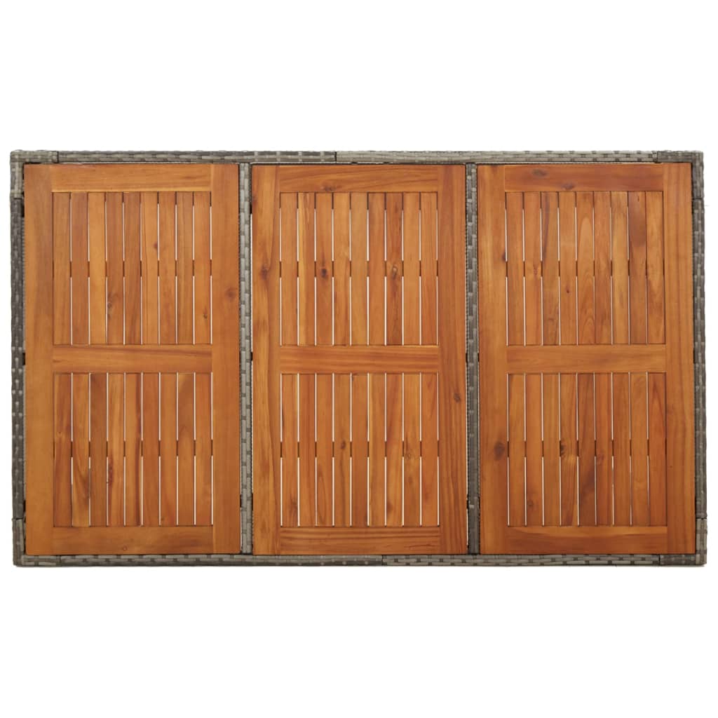 Set da Pranzo da Giardino 5 pz con Cuscini in Polyrattan Grigio 3184995