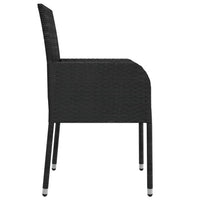 Set da Pranzo da Giardino 5 pz Nero con Cuscini in Polyrattan 3185001