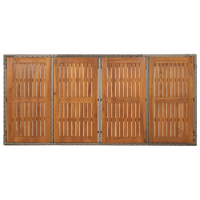 Set da Pranzo da Giardino 9 pz con Cuscini in Polyrattan Grigio 3185022