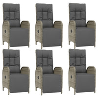 Set da Pranzo da Giardino 7 pz con Cuscini in Polyrattan Grigio 3185032