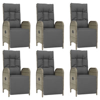 Set da Pranzo da Giardino 7 pz con Cuscini in Polyrattan Grigio 3185033