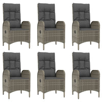 Set da Pranzo da Giardino 9 pz con Cuscini in Polyrattan Grigio 3185037