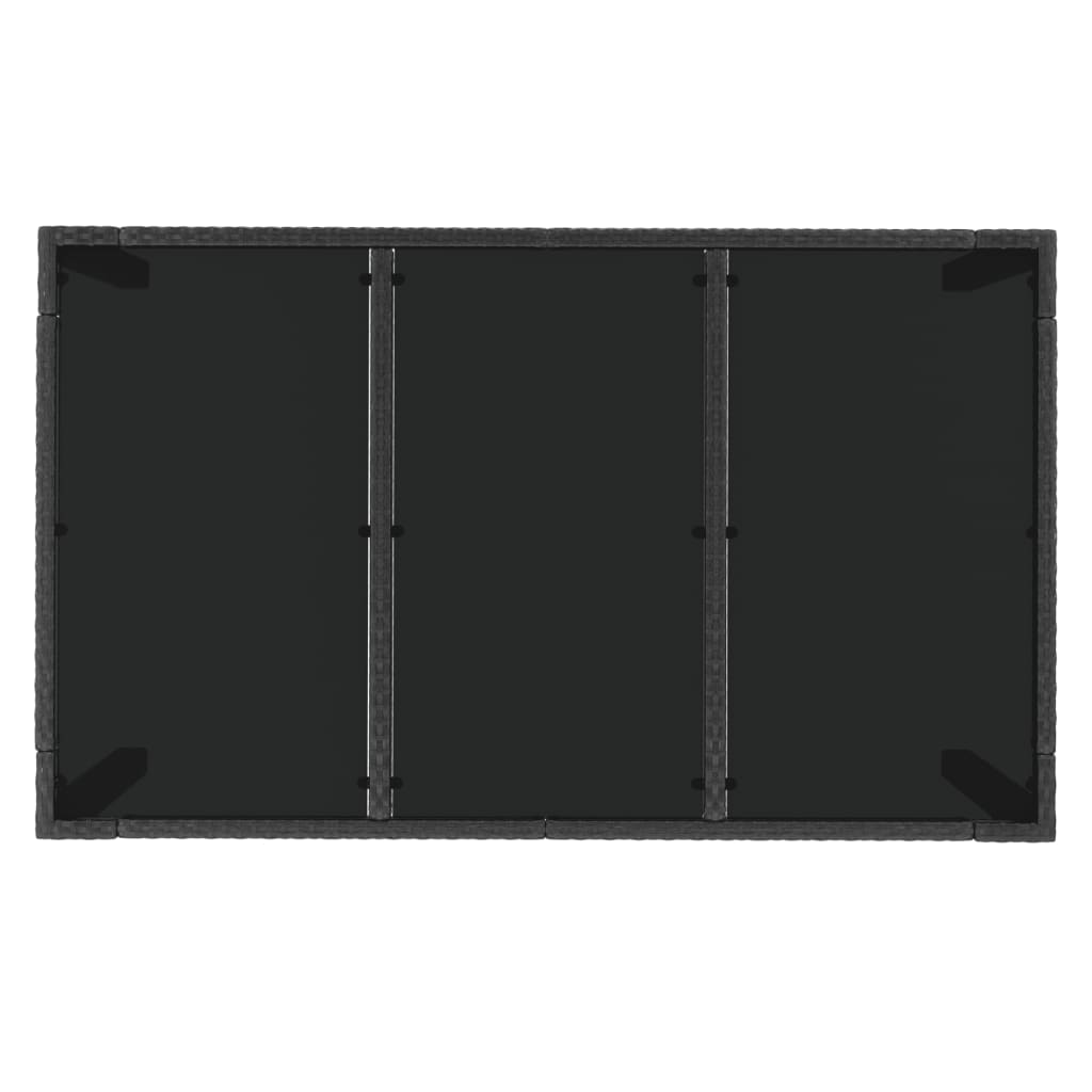 Set da Pranzo da Giardino 5 pz Nero con Cuscini in Polyrattan 3185061