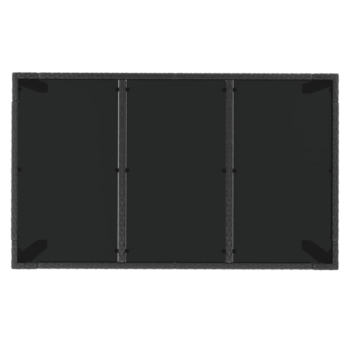 Set da Pranzo da Giardino 5 pz Nero con Cuscini in Polyrattan 3185061