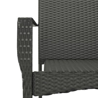 Set da Pranzo da Giardino 5 pz Nero con Cuscini in Polyrattan 3185096