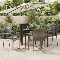 Set da Pranzo Giardino 5pz Nero e Grigio con Cuscini Polyrattancod mxl 124389