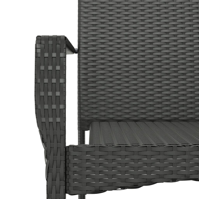 Set da Pranzo da Giardino 5 pz Nero con Cuscini in Polyrattan 3185108